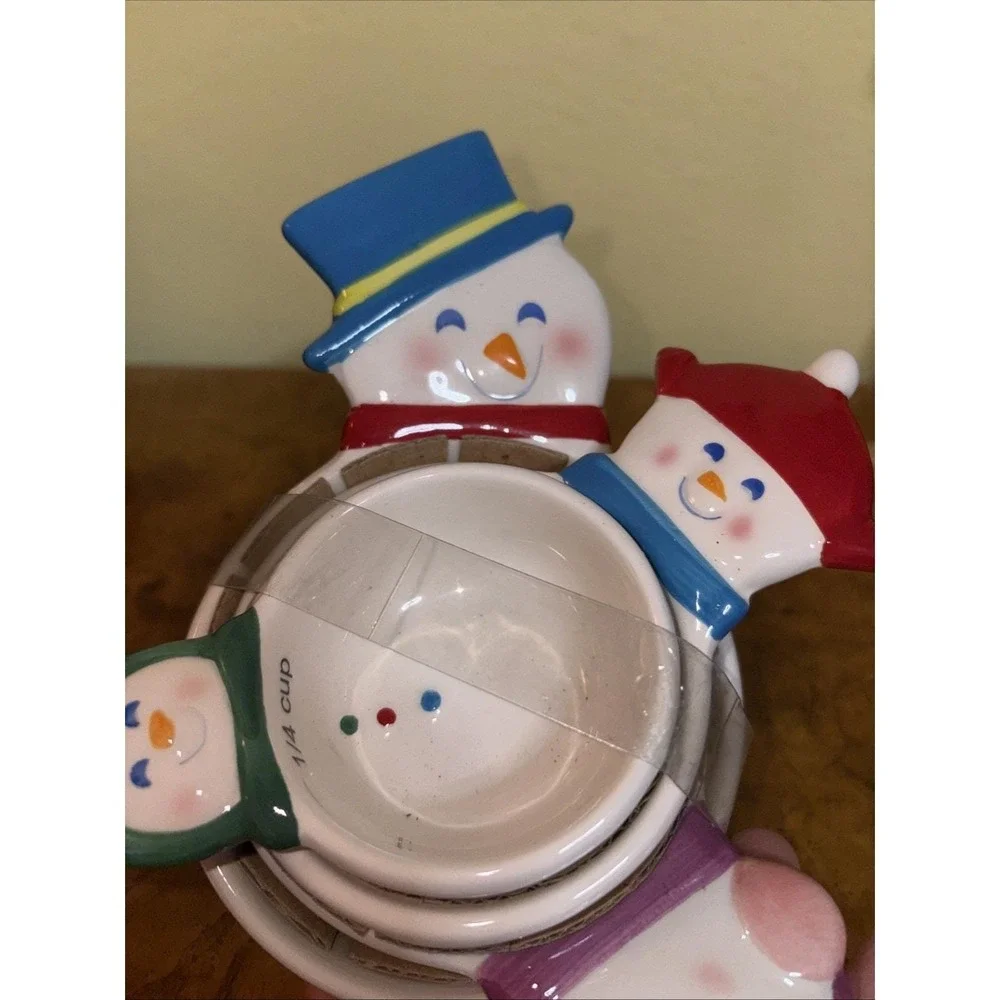 Winter Whimsey Christmas Measuring Cups Set Holiday Baking Kitchen Decor New